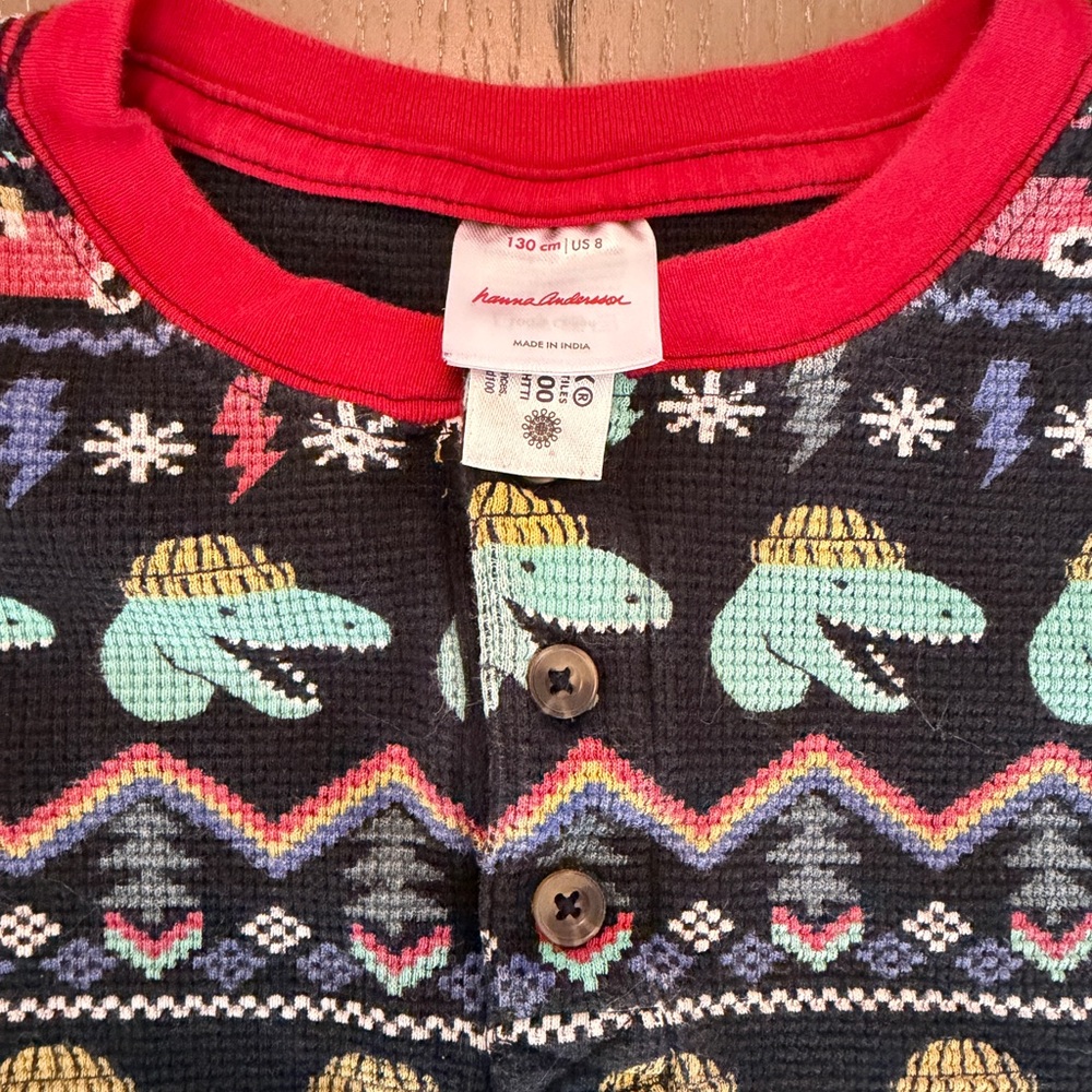 Hanna Andersson Boys’ Long-Sleeve Christmas Henley Pullover • Size 8 (M) - Picture 3 of 12
